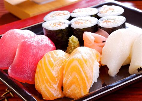 The traditional cuisine of Japan ( Japanese: washoku) is based on rice with miso soup and other dishes; there is an emphasis on seasonal ingredients. Side dishes often consist of fish, pickled vegetables, and vegetables cooked in broth. Seafood is common, often grilled, but also served raw as sashimi or in sushi. 